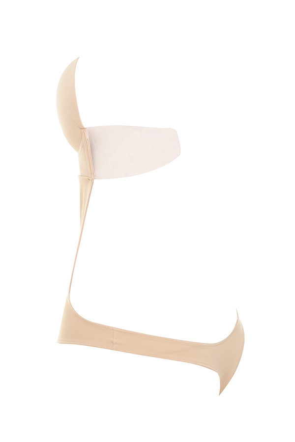 Beige Plunge Self Adhesive Backless Bodysuit — image 7