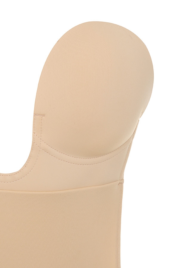 Beige Plunge Self Adhesive Backless Bodysuit — image 9