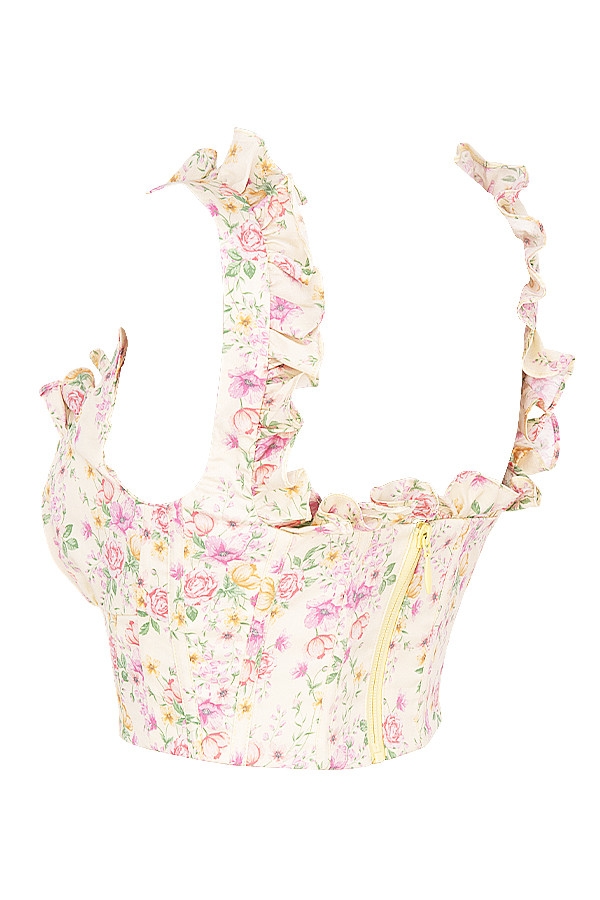 Remy  Lemon Floral Corseted Cropped Top — image 15