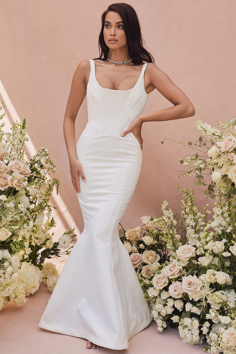 Estelle  Ivory Satin Mermaid Bridal Gown - Limited Edition — image 3