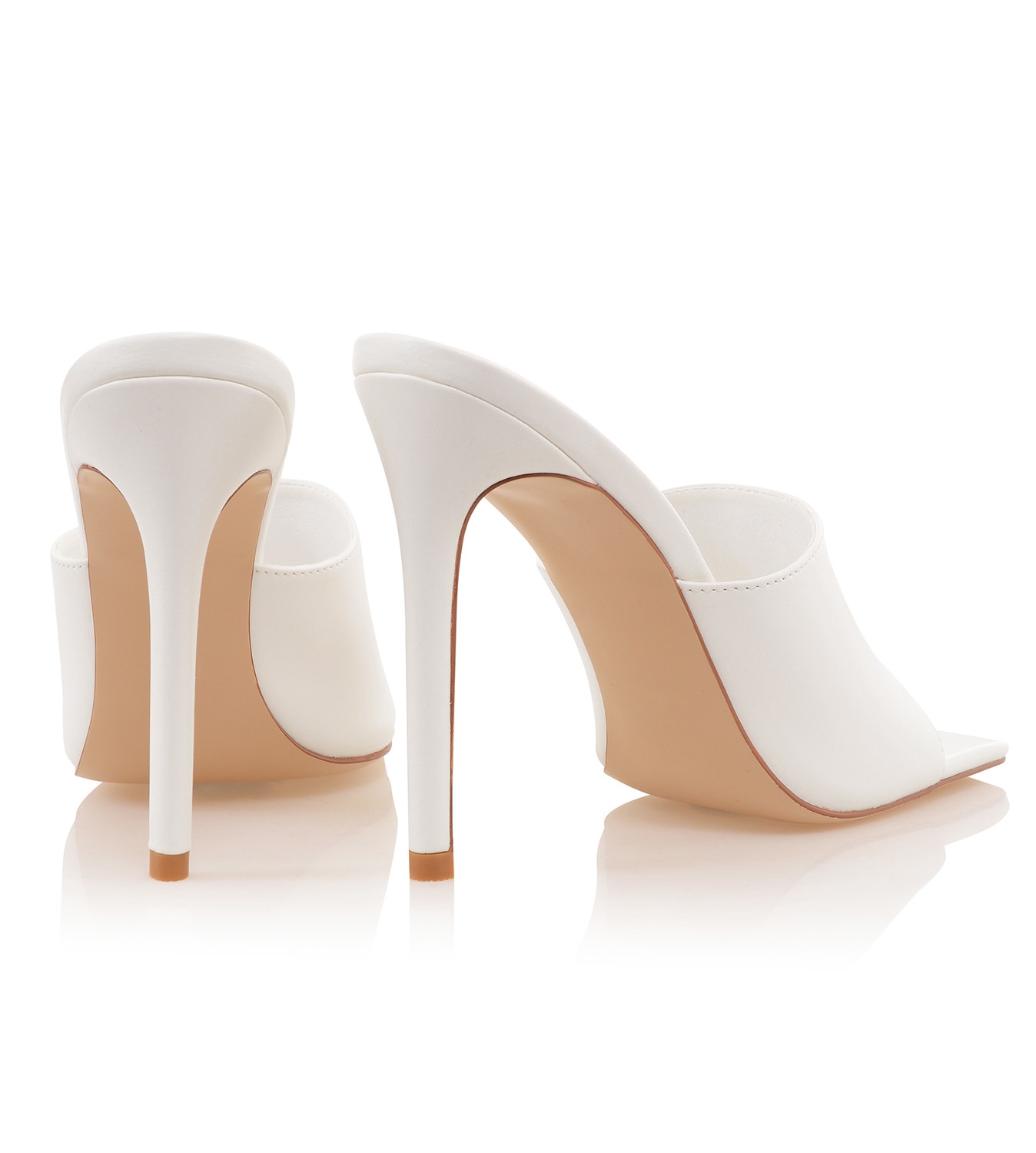 Dream Scene Mistress Rocks  White Square Toe Mules - SALE — image 7