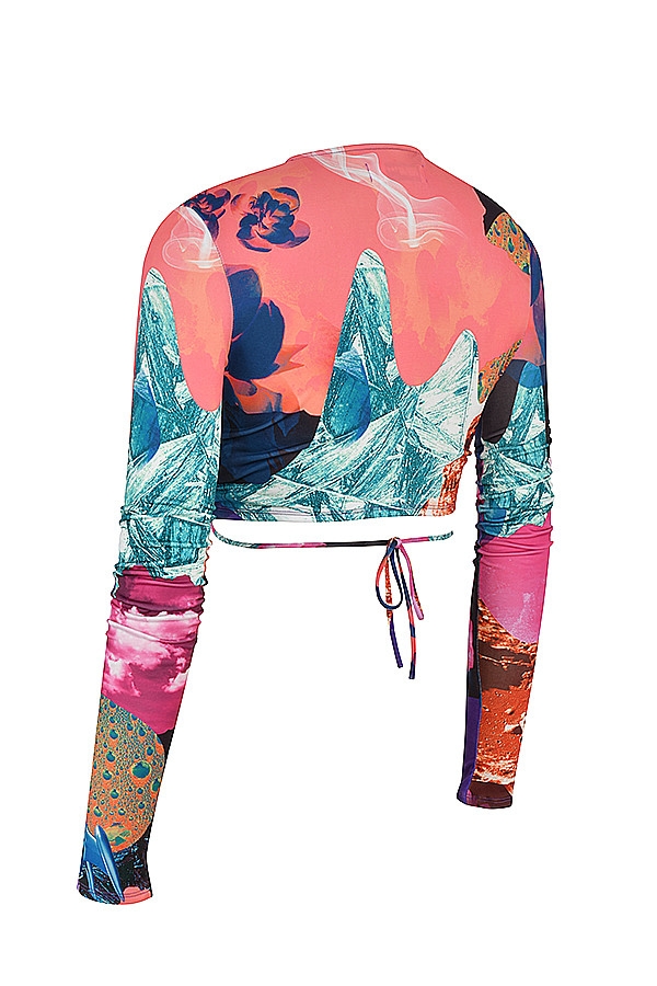 Siren Mistress Rocks  Collage Print Keyhole Cropped Top - SALE — image 13