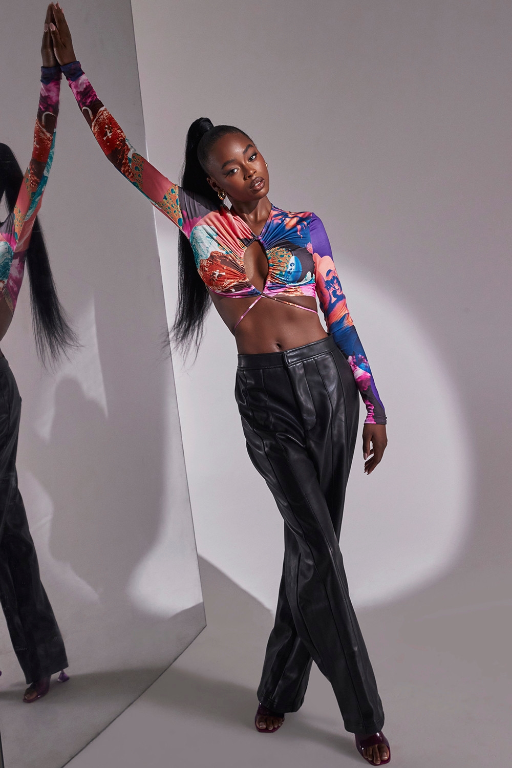Siren Mistress Rocks  Collage Print Keyhole Cropped Top - SALE — image 9