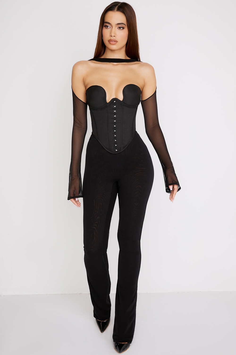 Erin  Black Mesh Trousers — image 1