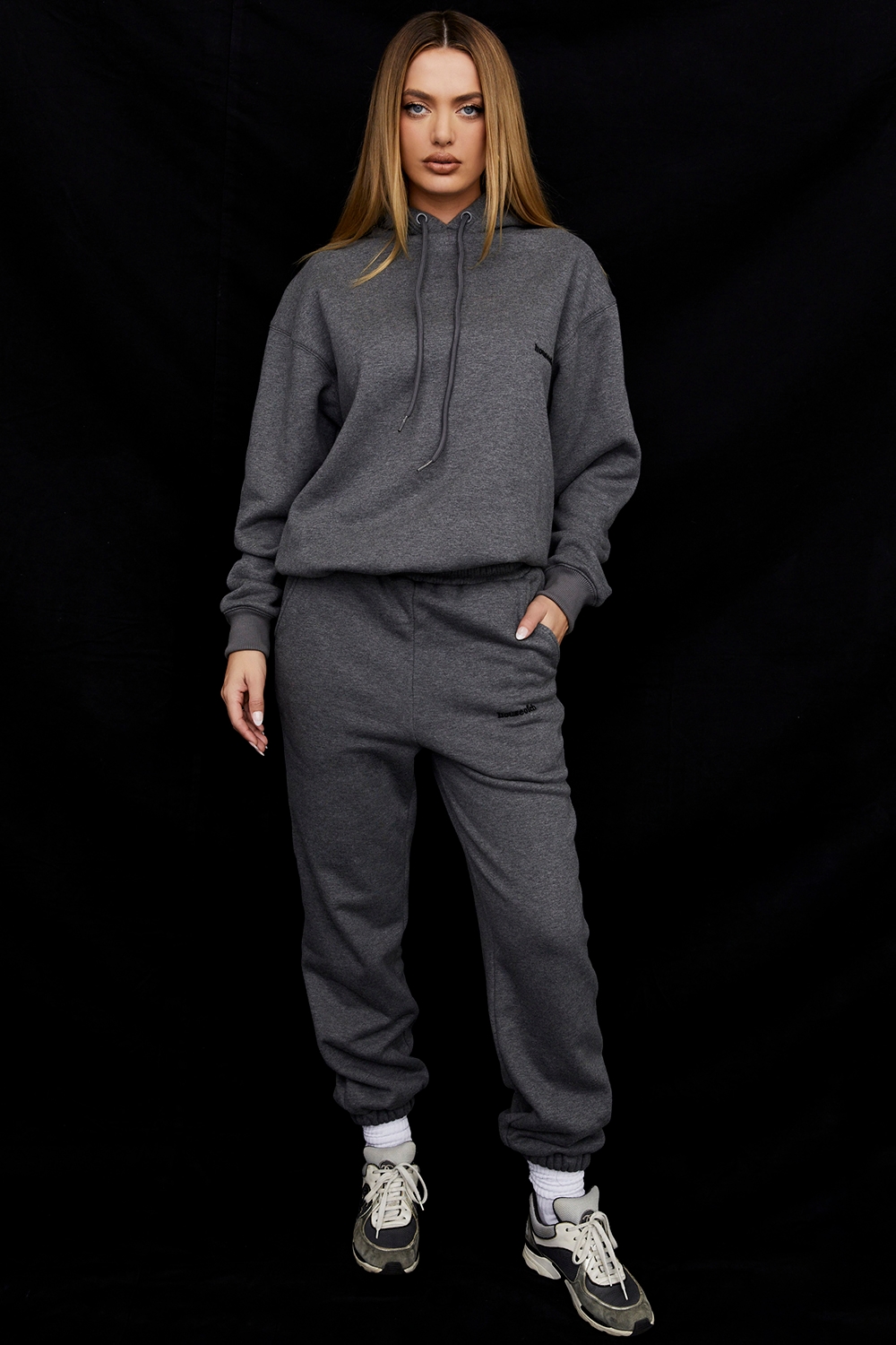 Sky  Dark Grey Fleece Back Jogging Trousers — image 4