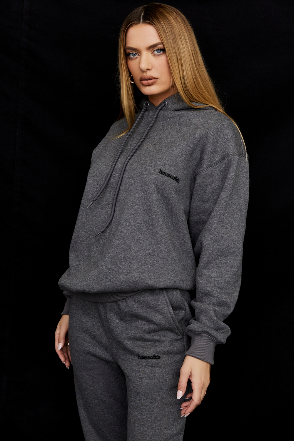 Halo  Dark Grey Cotton Fleece-Back Oversized Hoodie — image 5
