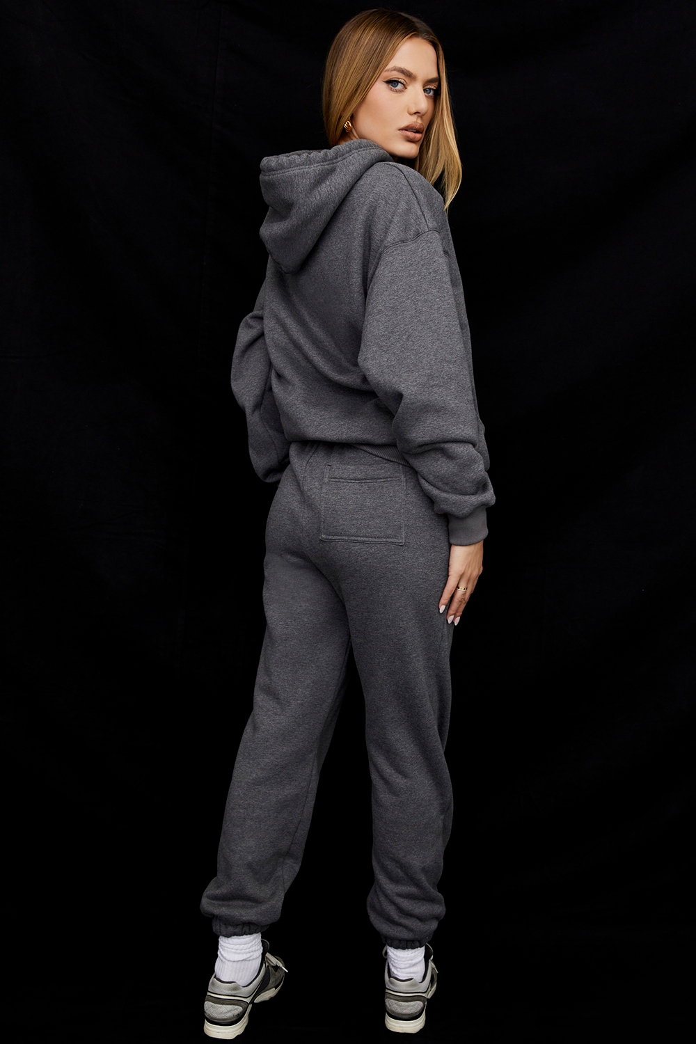 Sky  Dark Grey Fleece Back Jogging Trousers — image 5