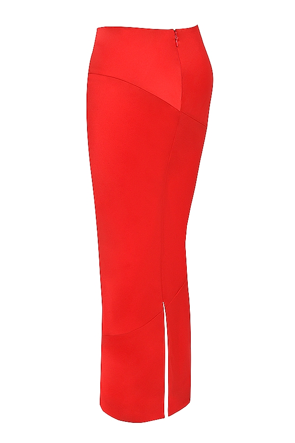 Colette  Scarlet Satin Low Waist Midi Skirt — image 12