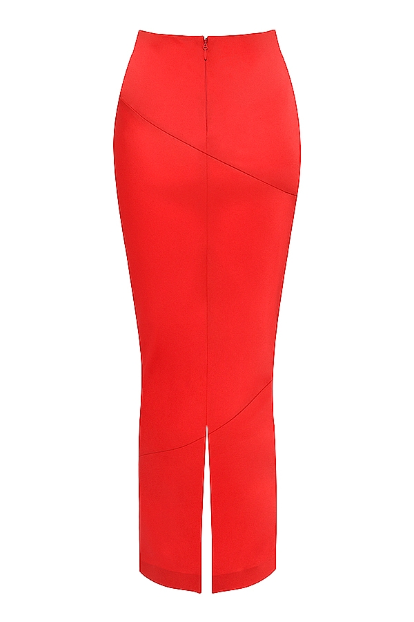 Colette  Scarlet Satin Low Waist Midi Skirt — image 13