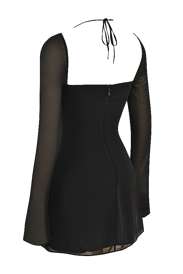 BabyDoll  Black Chiffon Halter Mini Dress — image 12