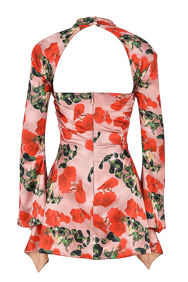 Toira  Rose Print Draped Corset Dress — image 14