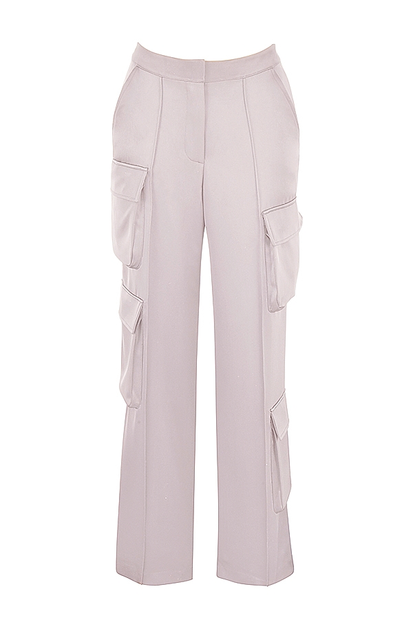 Daria  Crystal Satin Straight Leg Cargo Trousers — image 10