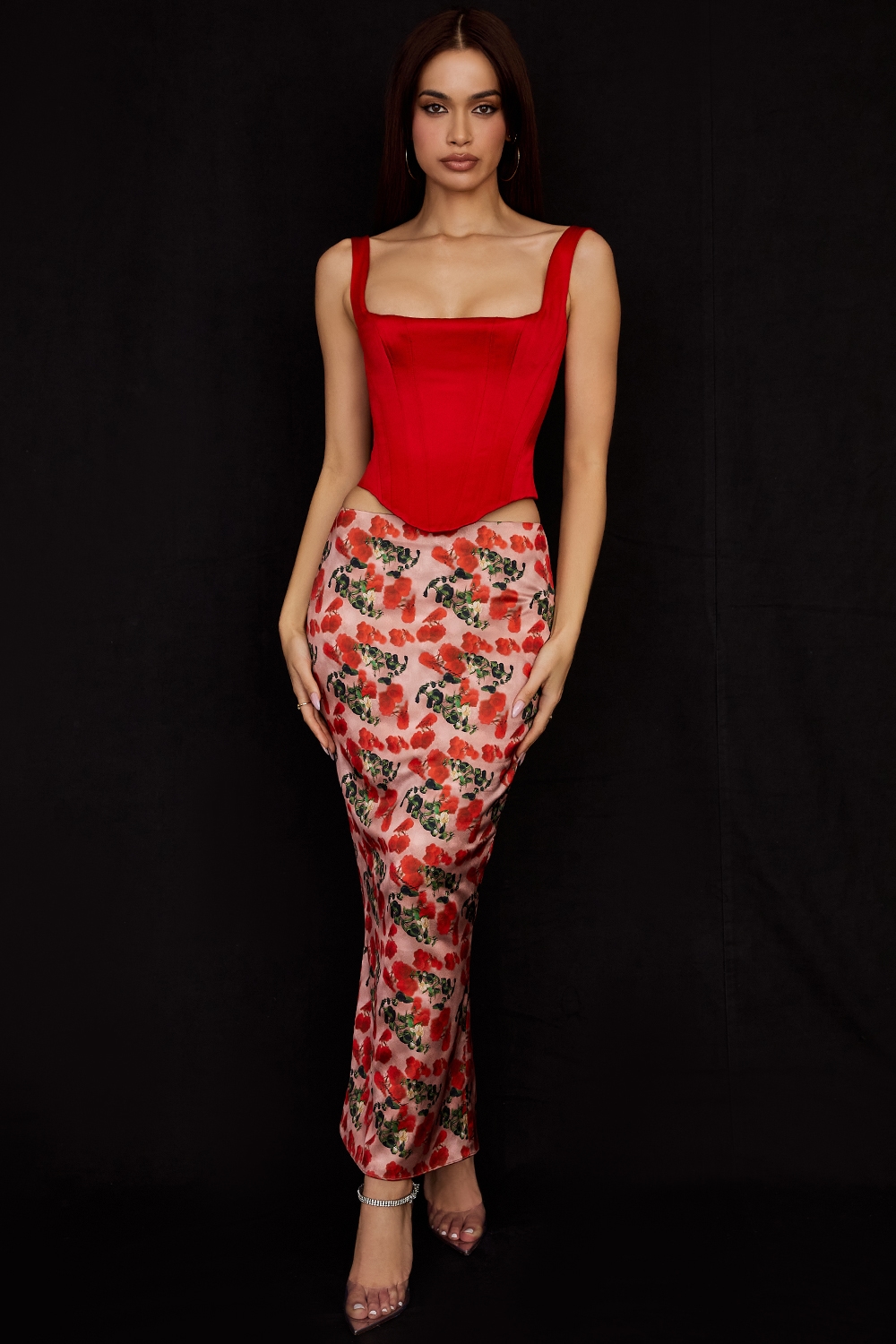 Rafa  Scarlet Satin Longline Corset — image 3