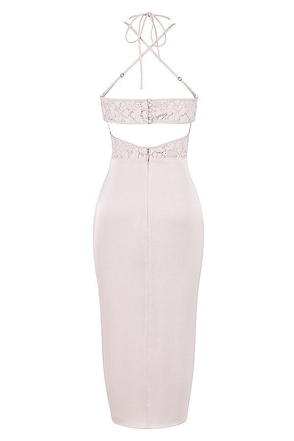Georgia  Crystal Satin and Lace Midi Dress — image 15