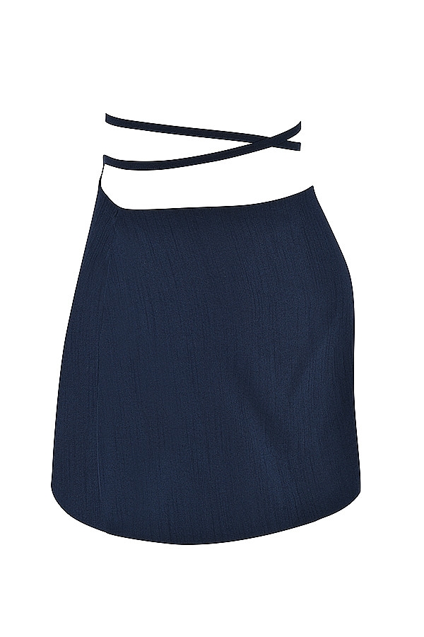 Pixie Mistress Rocks  Navy Wrap Front Mini Skirt - SALE — image 9