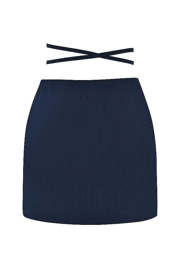 Pixie Mistress Rocks  Navy Wrap Front Mini Skirt - SALE — image 10