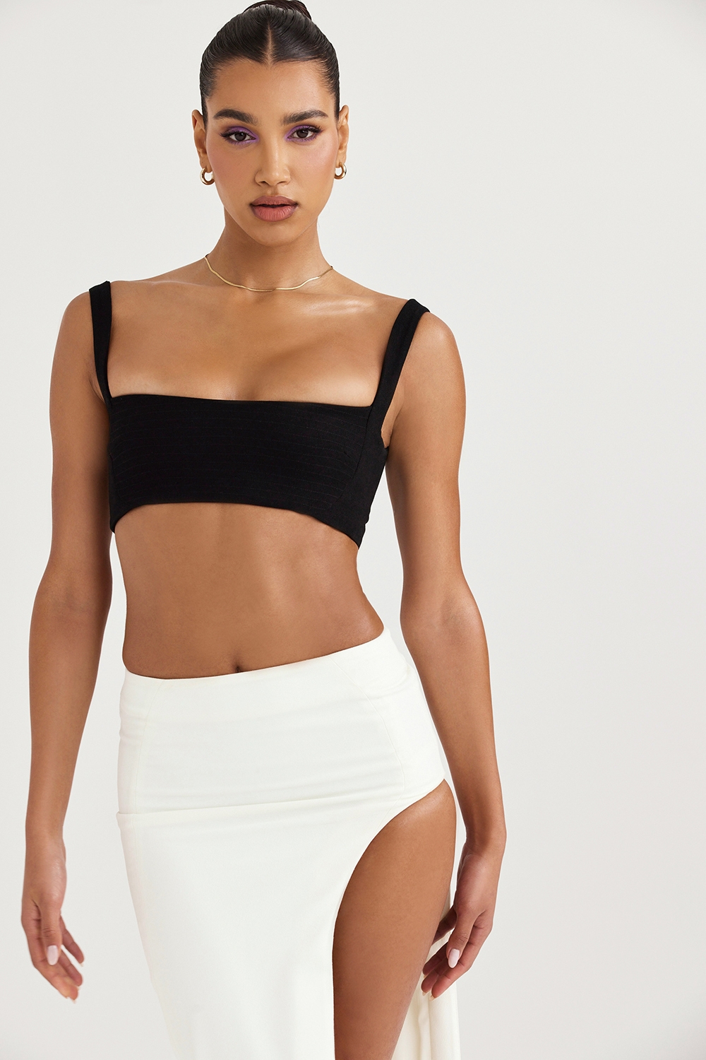 Luciana  Black Pleated Bandeau Top — image 1
