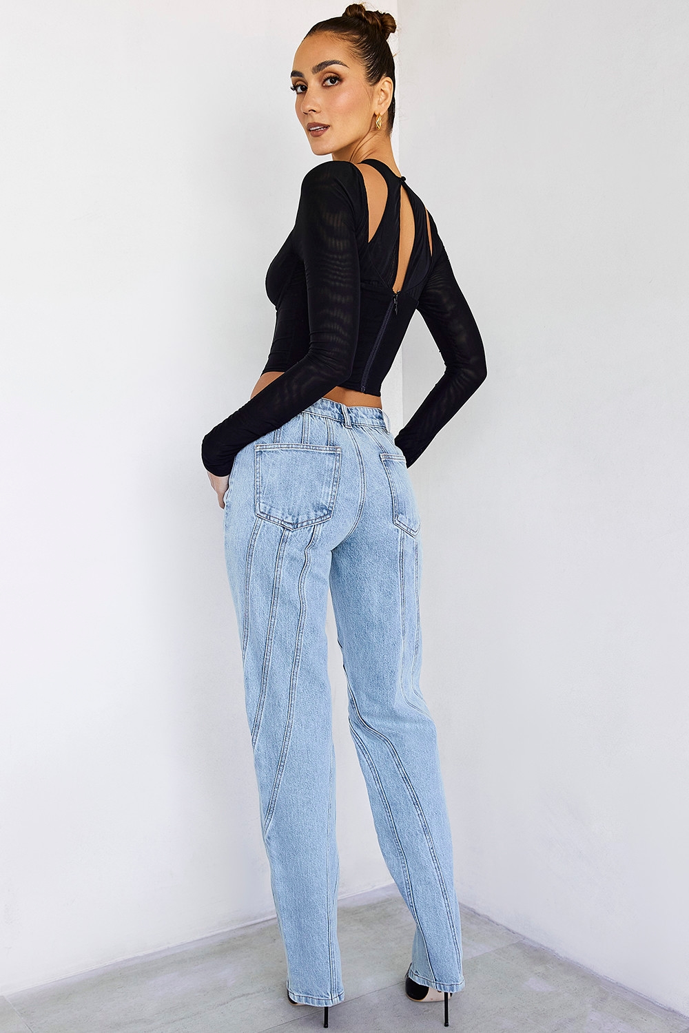 Rhythm Mistress Rocks  Stonewash Twisted Seam Jeans - SALE — image 5