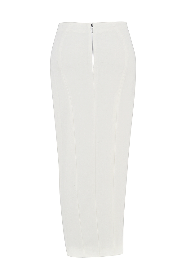 Francesca  Ivory Thigh Split Midi Skirt — image 14