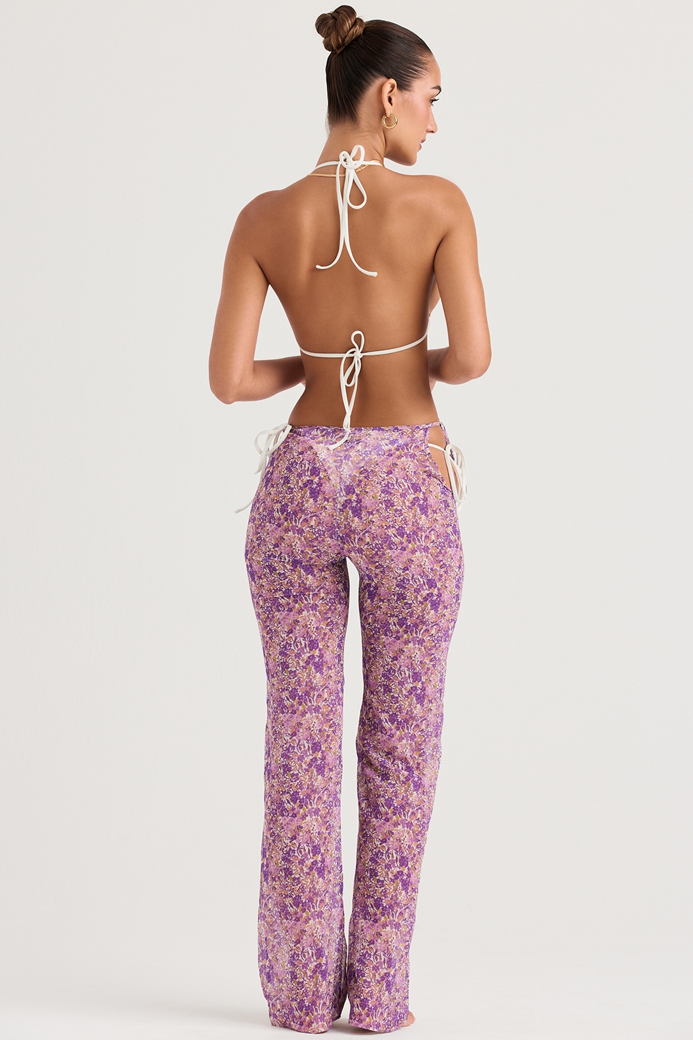 Keala  Violet Floral Cutout Trousers — image 7