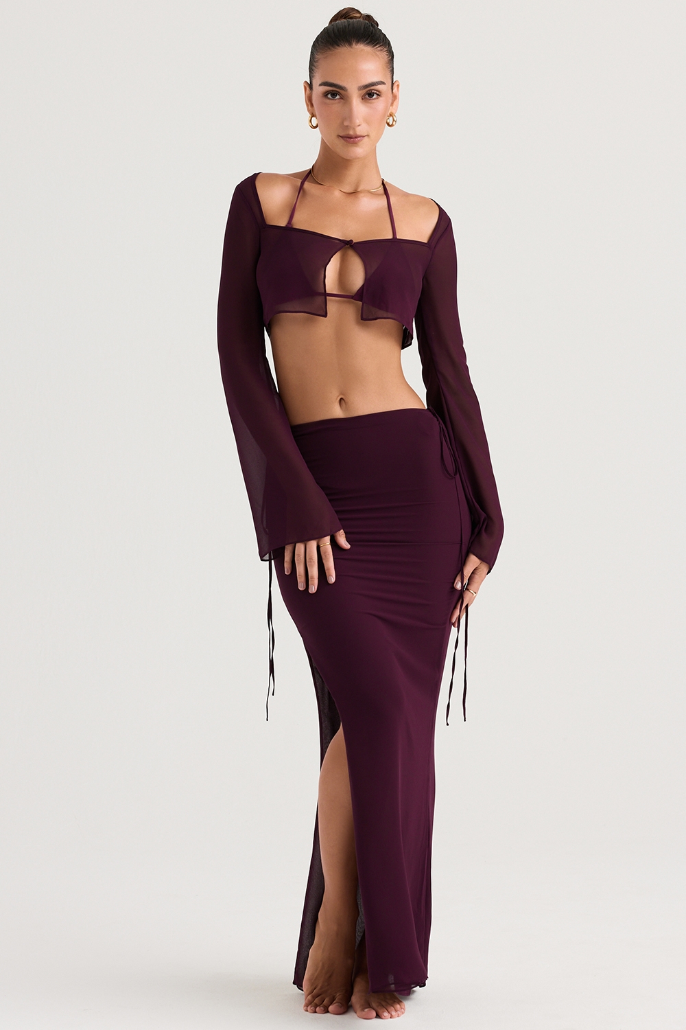 Amalfi  Prune Cutout Maxi Skirt — image 1