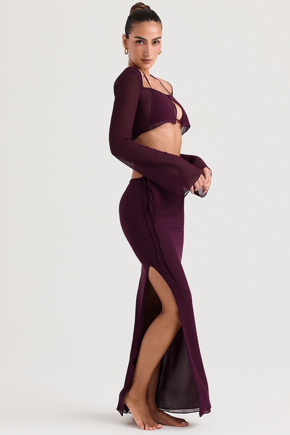 Amalfi  Prune Cutout Maxi Skirt — image 6