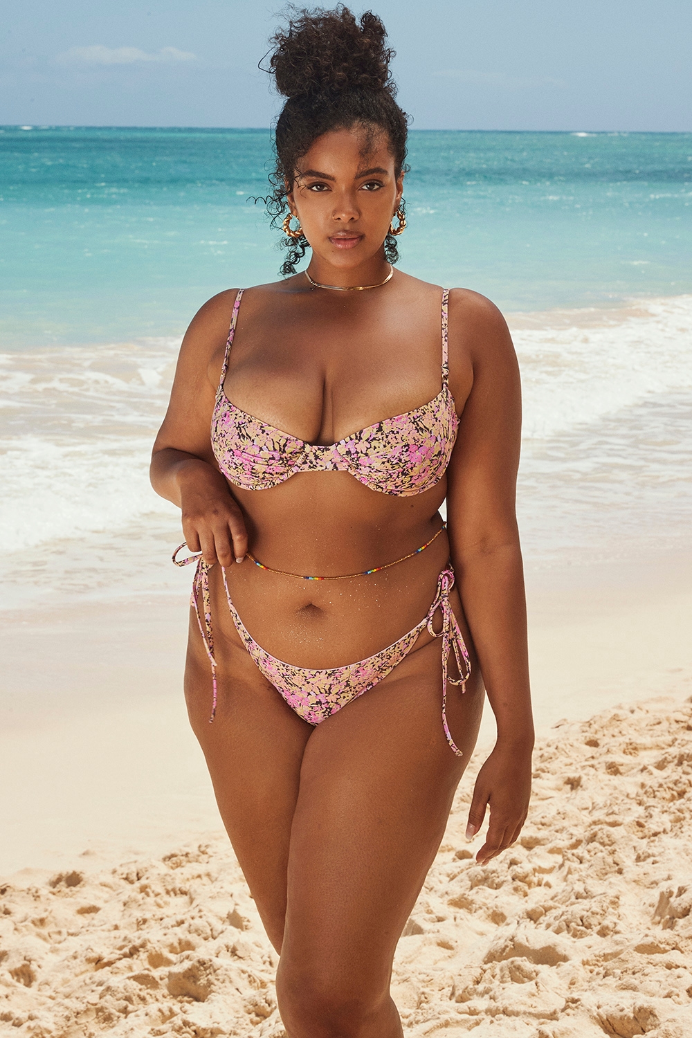 Monaco  Olive Floral Underwired Bikini Top — image 2