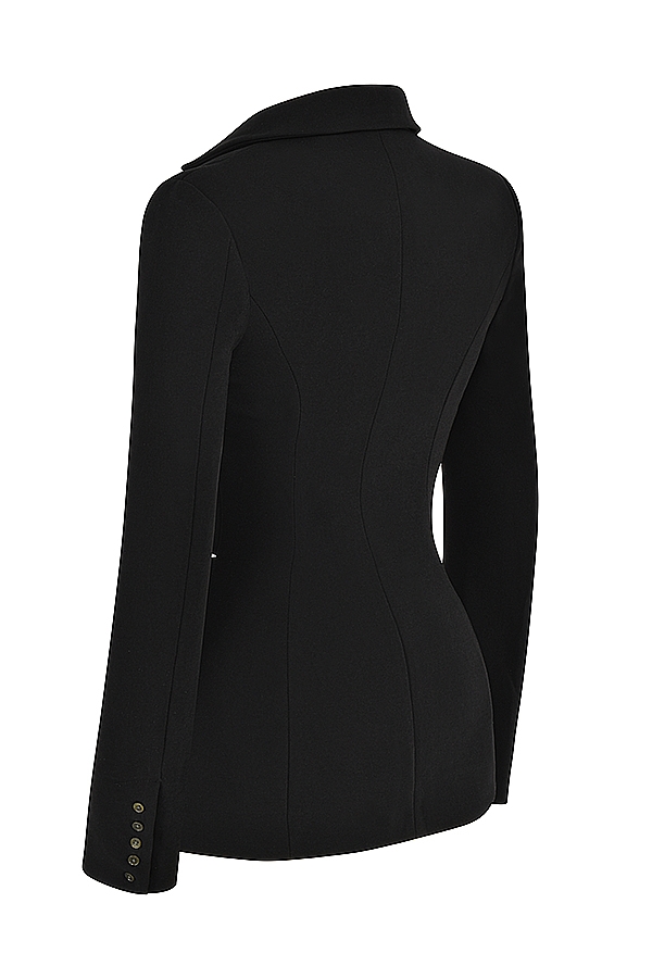 Nour  Black Crepe Cutout Blazer — image 11