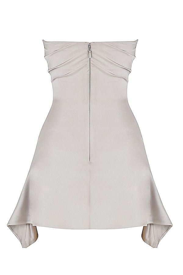 Jasmine  Oyster Draped Strapless Corset Dress — image 12