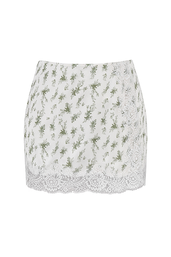 Noemie  Garden Print Lace Trim Mini Skirt — image 13