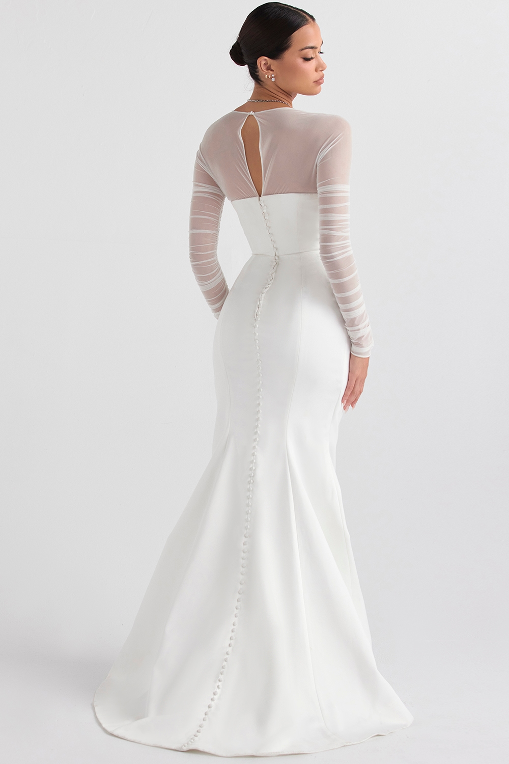 Elise  White Satin Bridal Gown — image 11