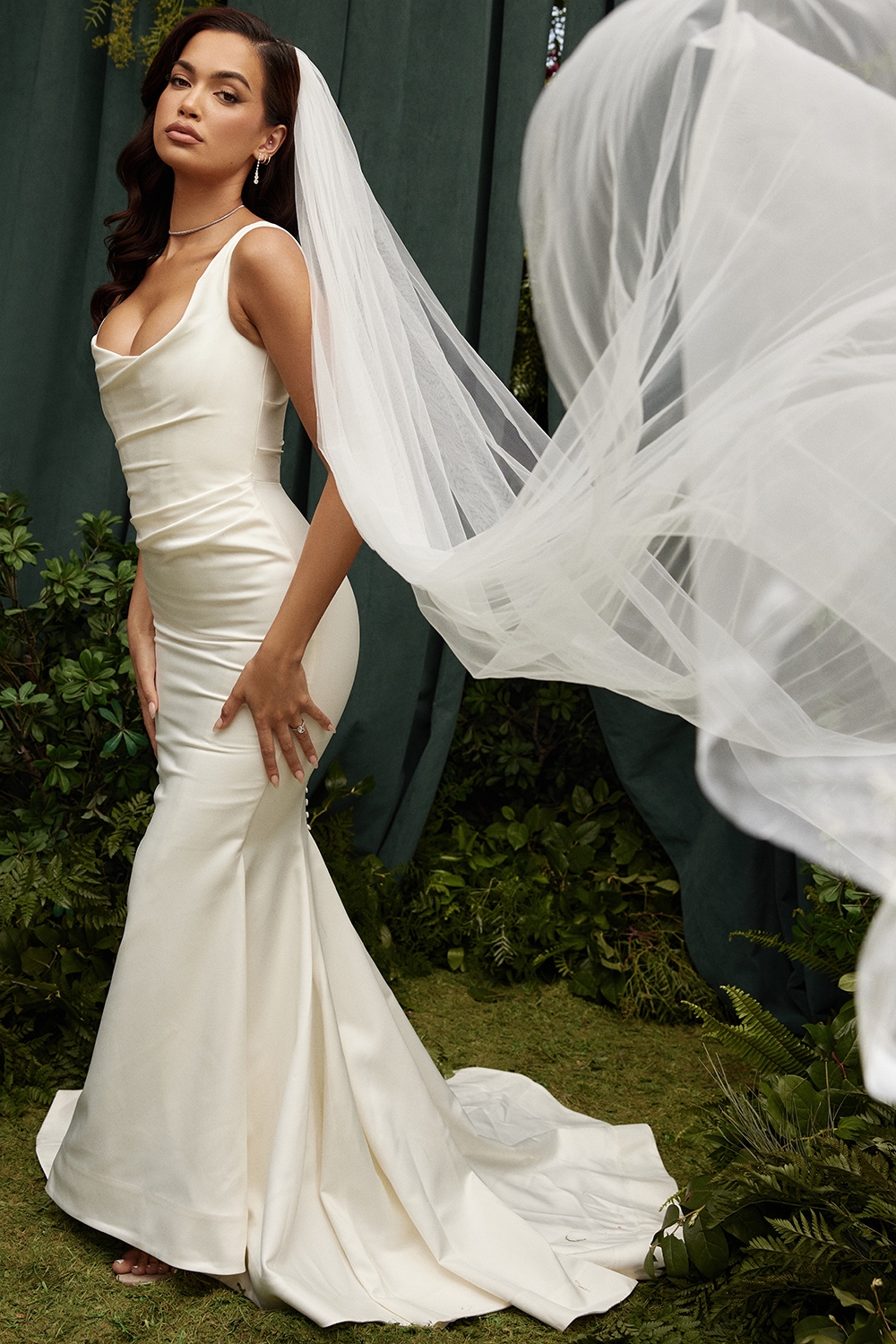 Emilie  Off White Satin Mermaid Bridal Gown — image 17