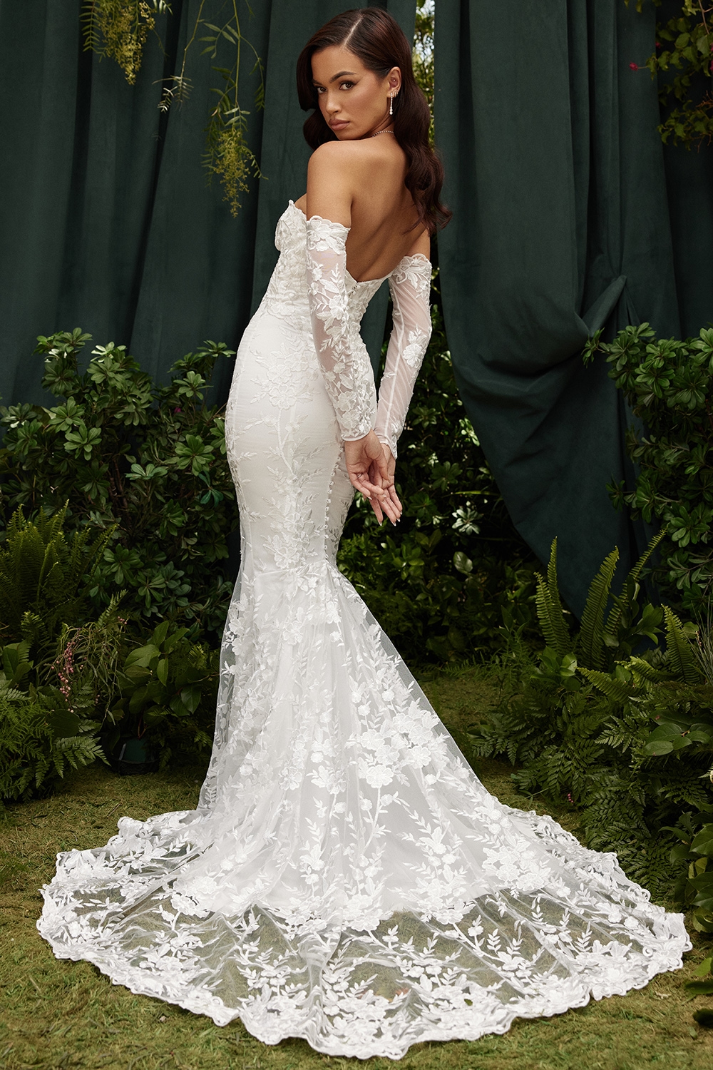 Isabelle  White Lace Long Sleeve Bridal Gown — image 18