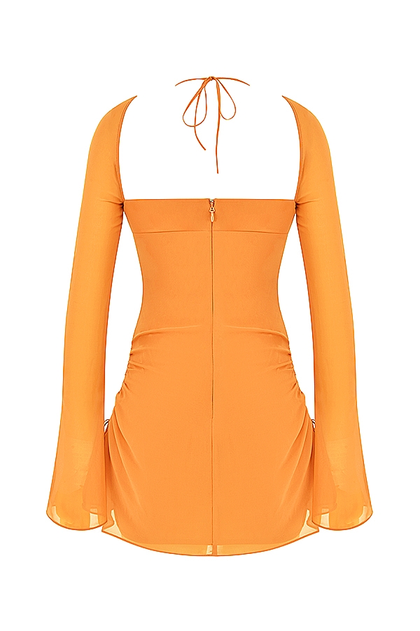 Baby  Tangerine Chiffon Halter Mini Dress — image 18