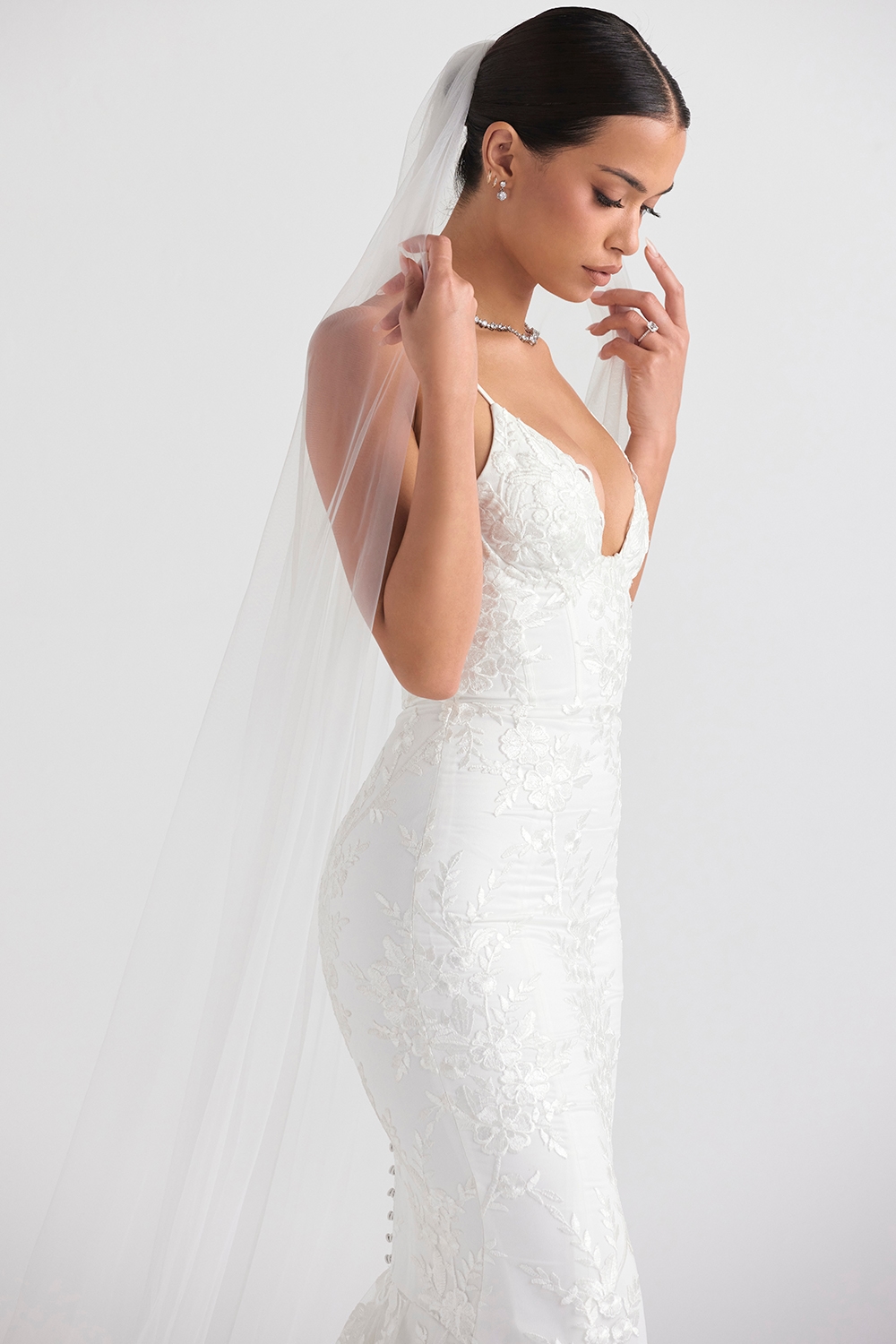 Leone  White Ultra Long Soft Tulle Veil — image 6