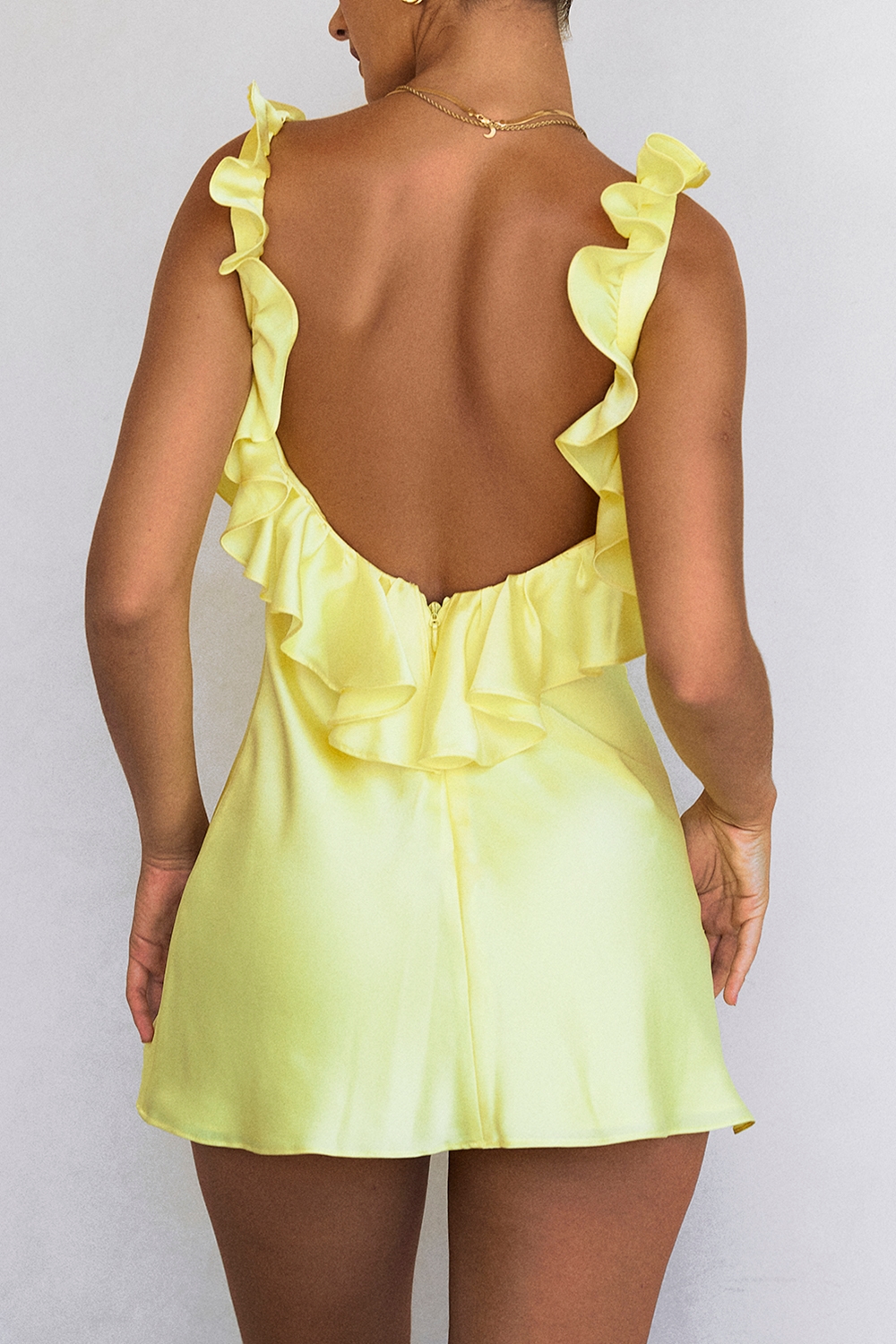 Tink  Buttercup Satin Ruffle Mini Dress — image 15