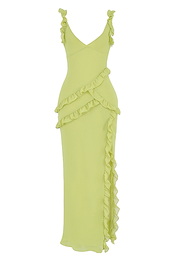 Pixie  Lime Ruffle Maxi Dress — image 16