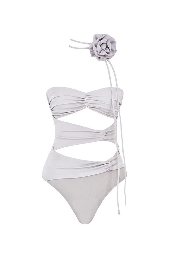 Joie  Grey Flower Trimmed Bodysuit — image 9
