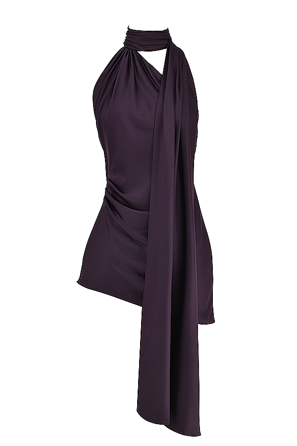 Aida  Night Shade Asymmetric Wrap Neck Dress — image 14
