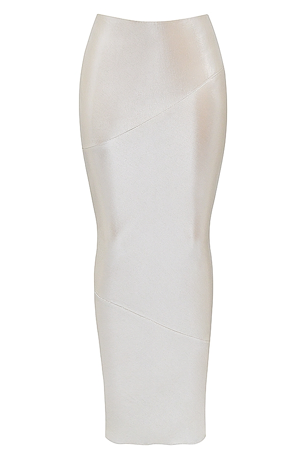 Colette  Shimmer Champagne Midi Skirt — image 6