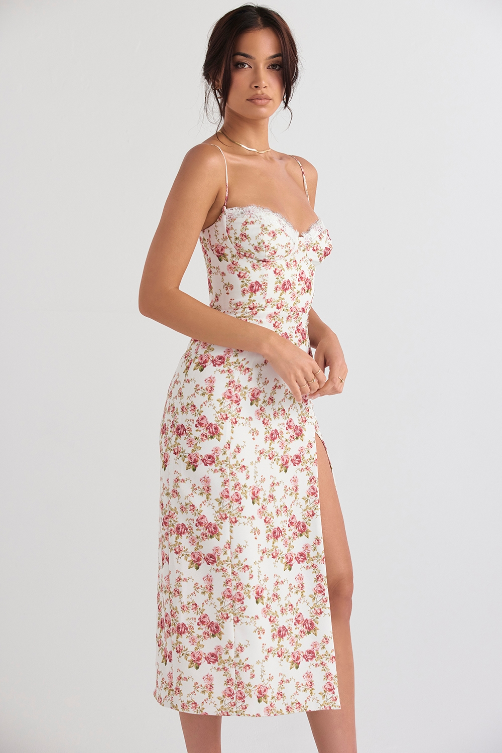 Charlotte  Rose Print Corset Midi Sundress — image 9