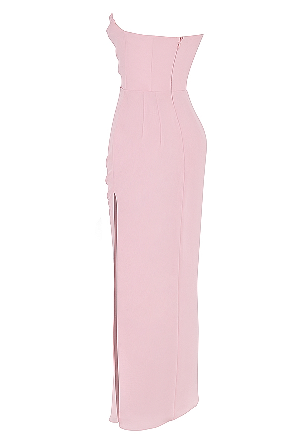 Adrienne  Pink Quartz Georgette Strapless Gown — image 14