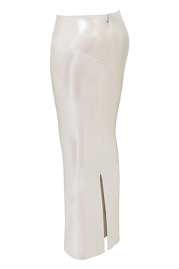 Colette  Shimmer Champagne Midi Skirt — image 7