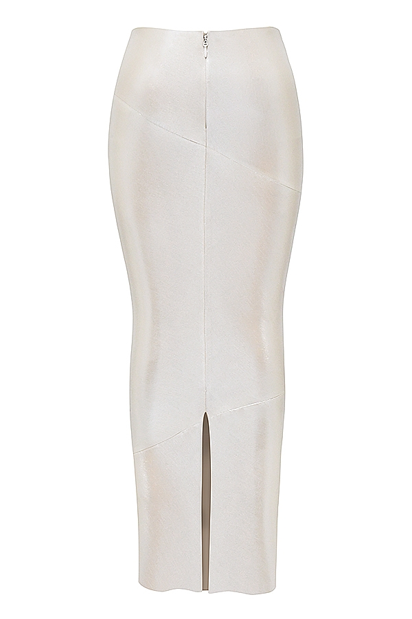Colette  Shimmer Champagne Midi Skirt — image 8