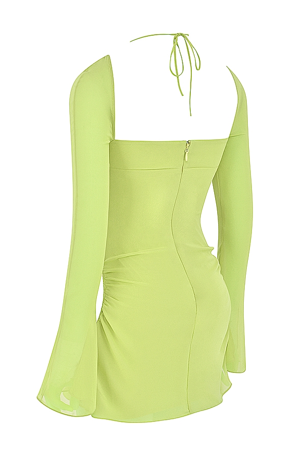 Baby  Lime Chiffon Halter Mini Dress — image 13