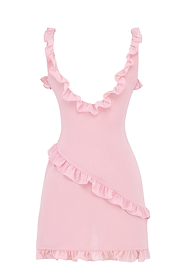 Tania  Pink Quartz Ruffle Mini Dress — image 16
