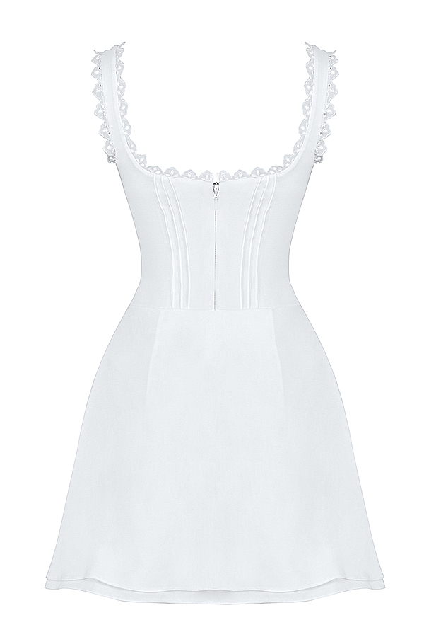Tilly  White Pin Tuck Mini Dress — image 17