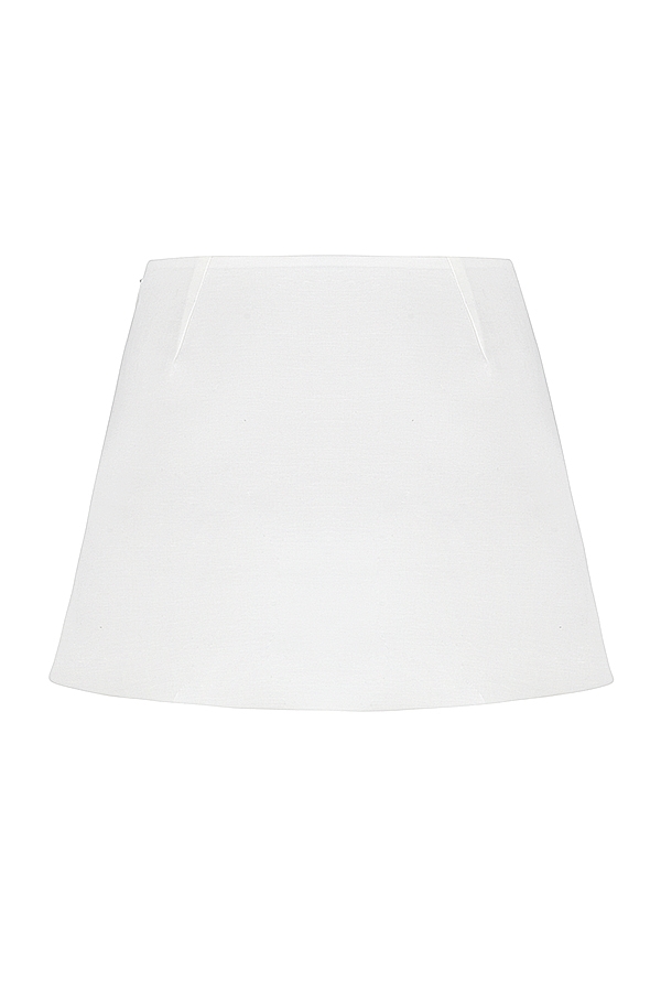 Mallie  White Linen A-Line Mini Skirt — image 15