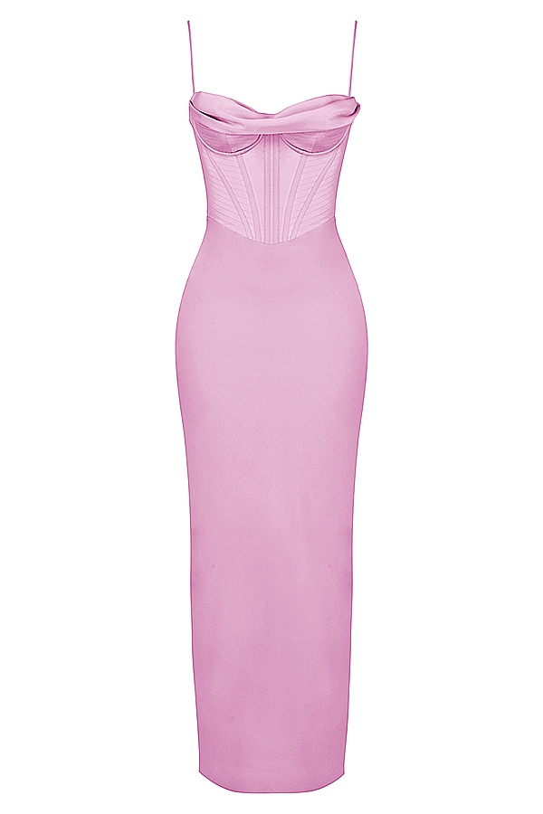 Charmaine  Pink Corset Maxi Dress — image 11
