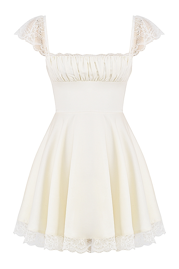 Kaia  Ivory A-Line Mini Dress — image 15